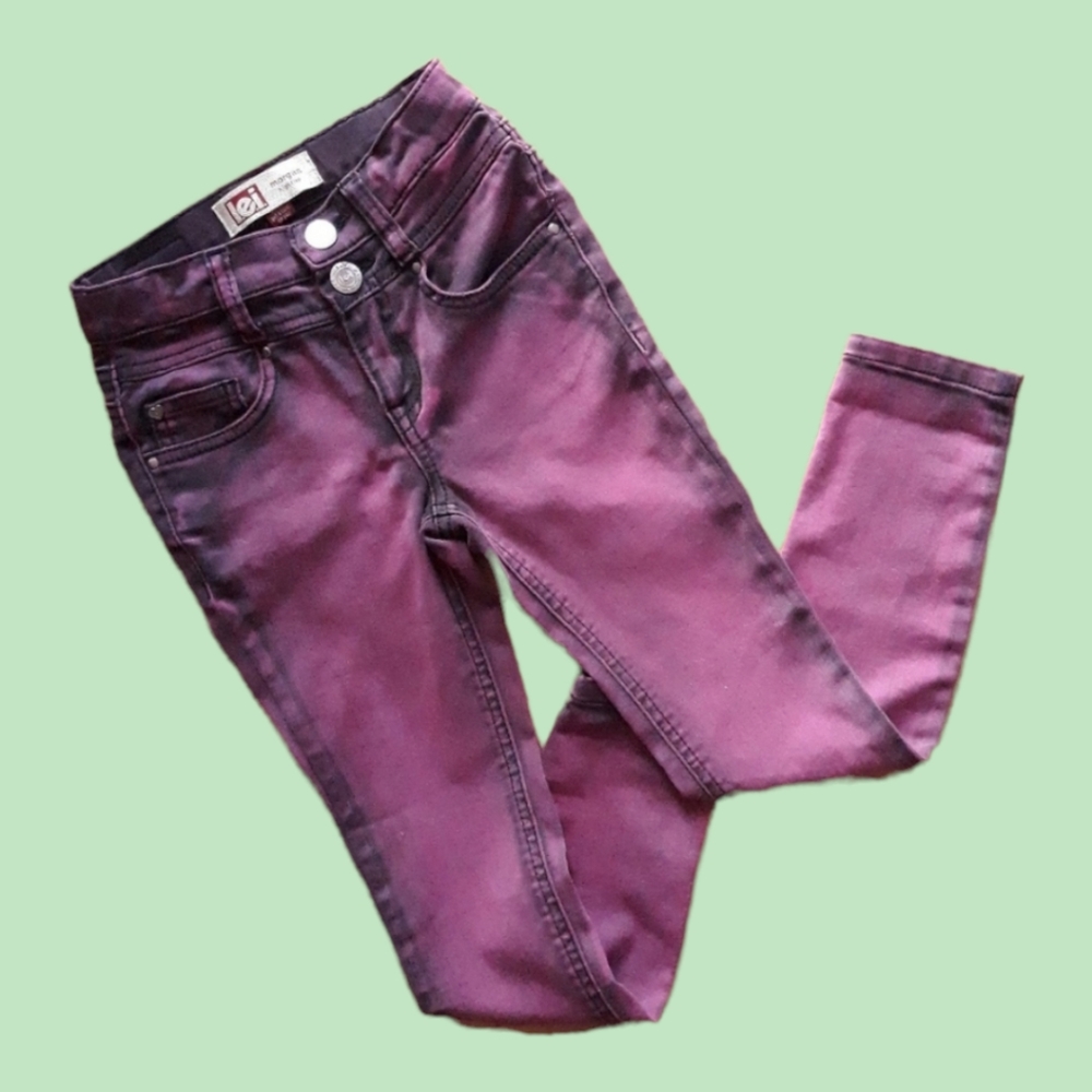 Dark Pink Acid Wash Stretch Jeans  SALE 20% OFF
